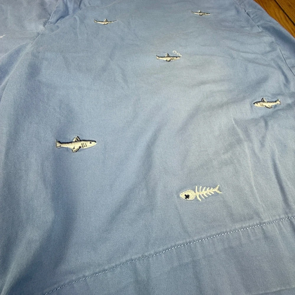 Polo Ralph Lauren Shorts Mens 42‎ Blue Fish Print Stretch Classic Fit